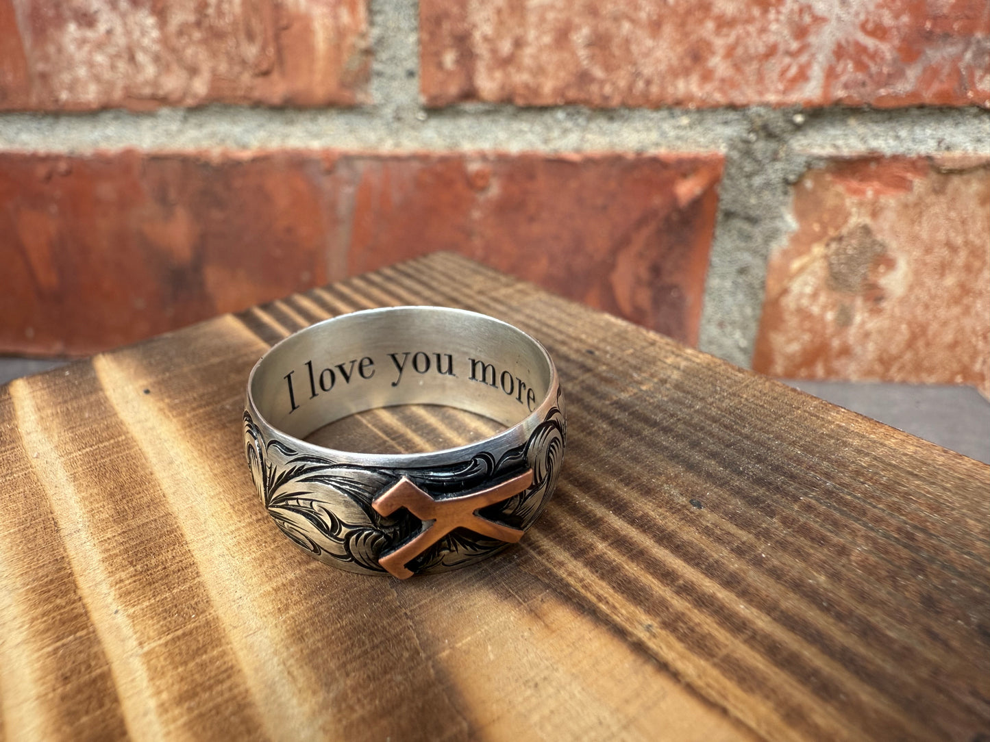 Mens engraved wedding band - Custom order