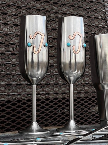 Wedding Toast Glasses - Custom Champagne Flutes, Set of 2