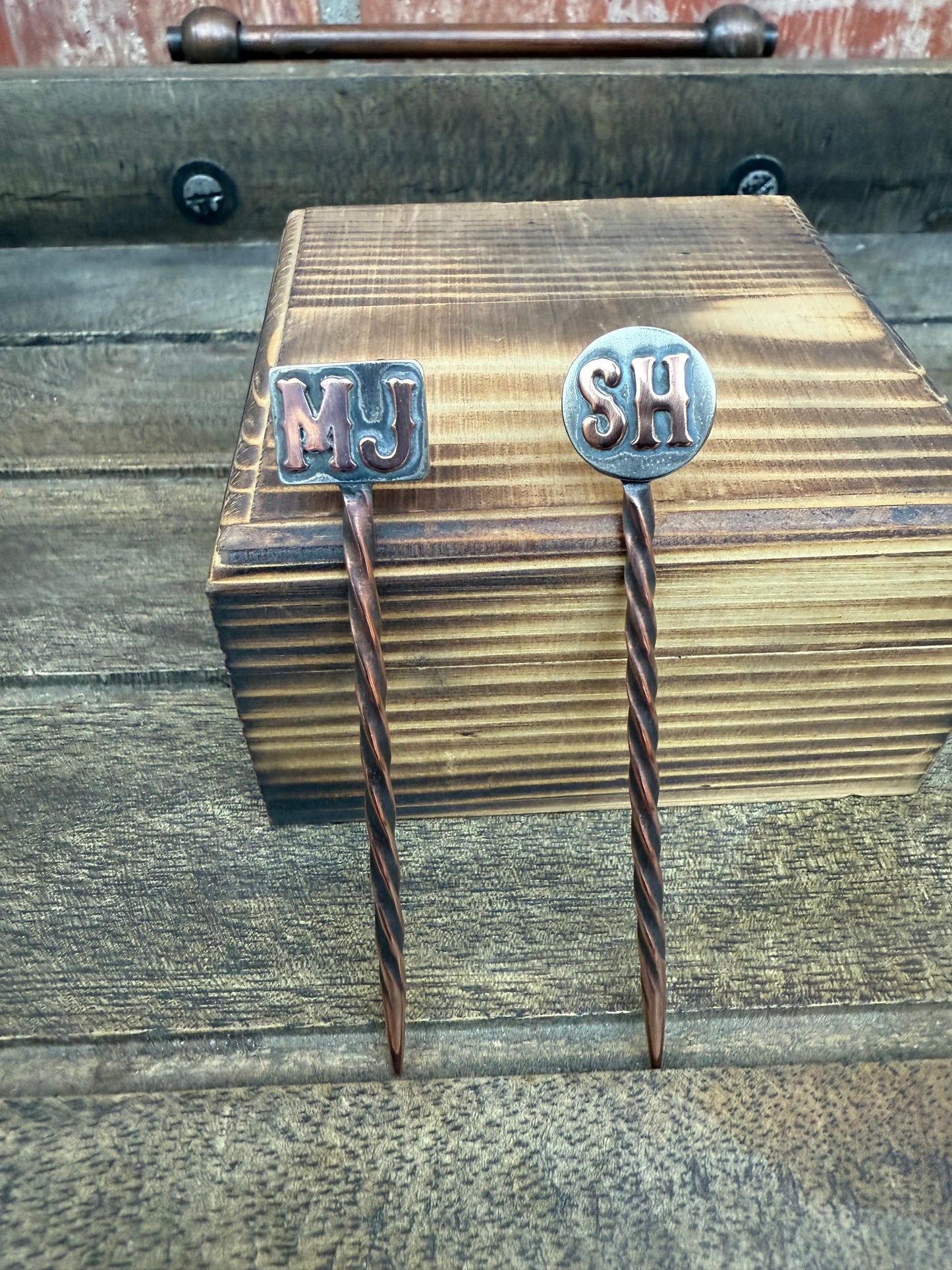 Custom Brand Cowboy Toothpick - Handmade Hat Pin With Genuine Turquoise