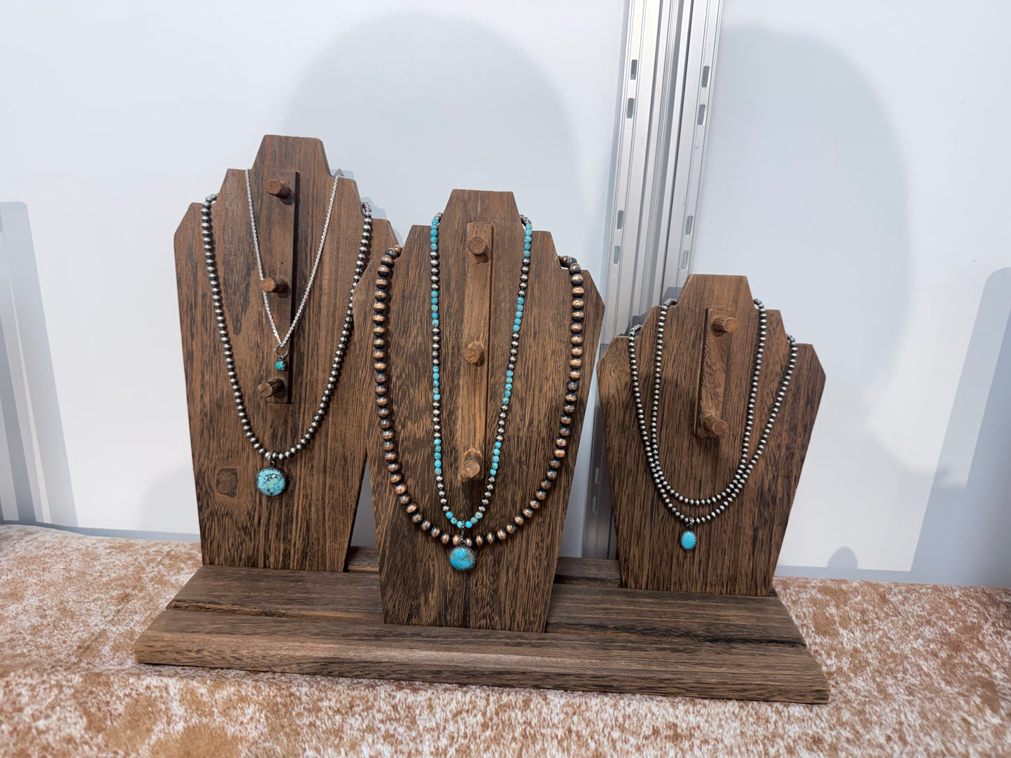 The Bosque Sterling Silver Pearl Necklace with Genuine Turquoise Pendant