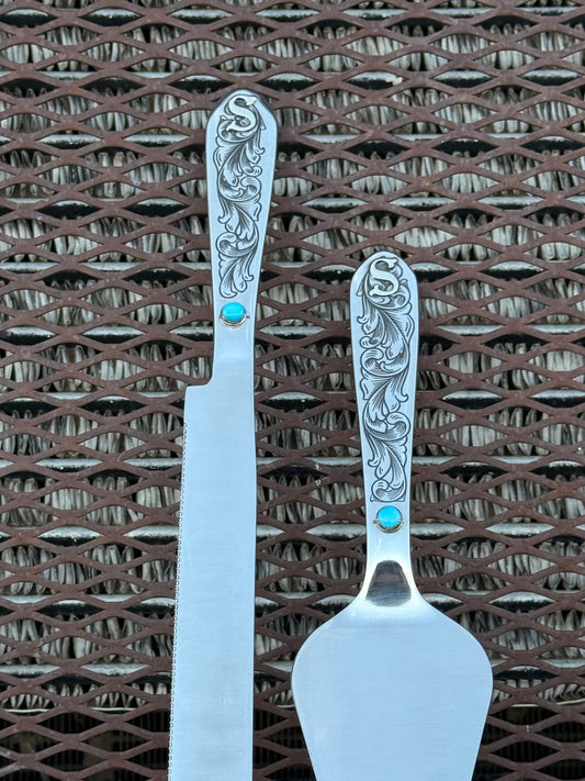 Custom Wedding Cake Serving Set