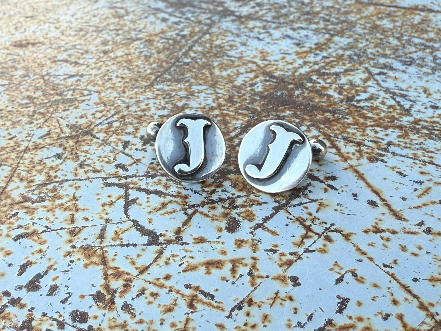 Men’s Custom Sterling Silver Cufflinks - Personalized Wedding Cufflinks Set