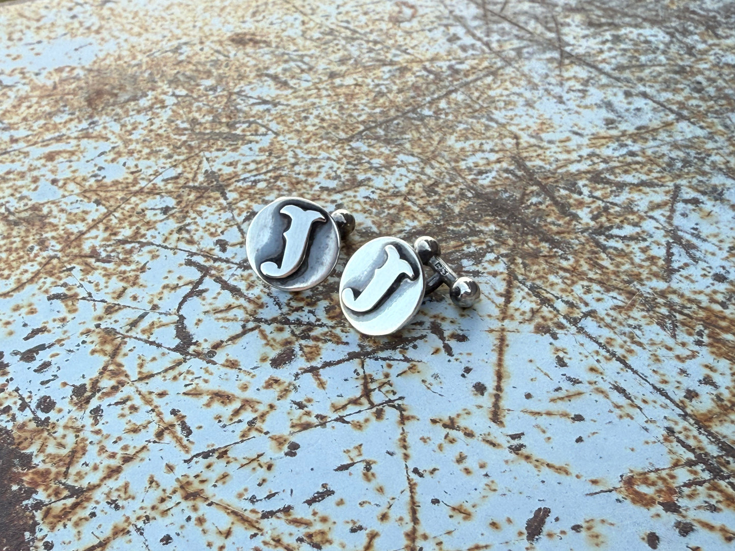 Men’s Custom Sterling Silver Cufflinks - Personalized Wedding Cufflinks Set