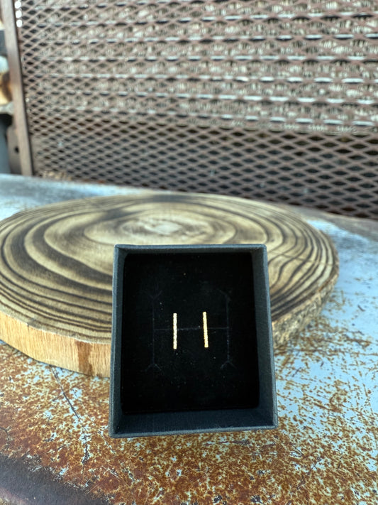 Sparkle-Cut Bar Earrings - 14/20 Yellow Gold-Filled Stud