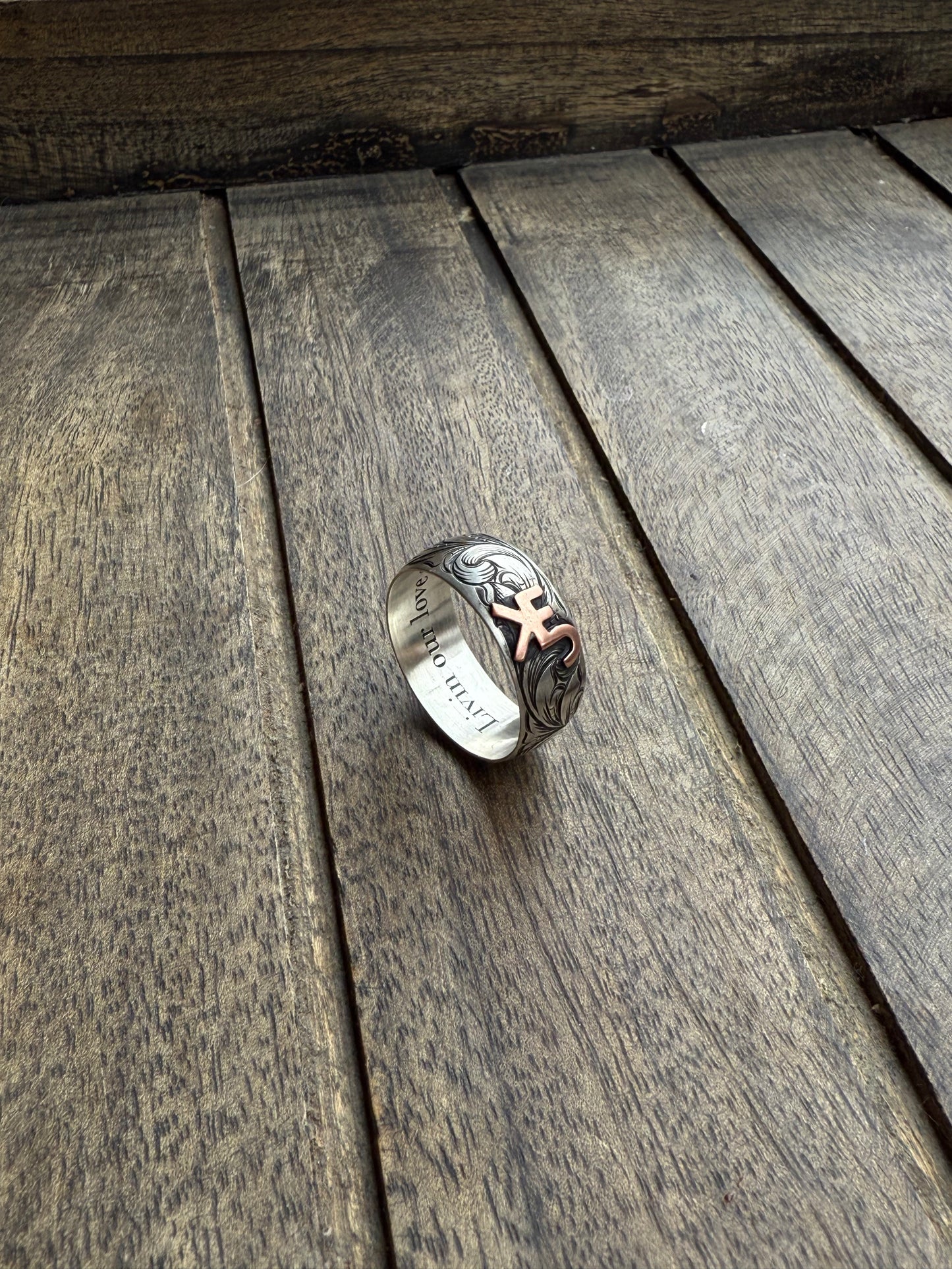 Mens engraved wedding band - Custom order