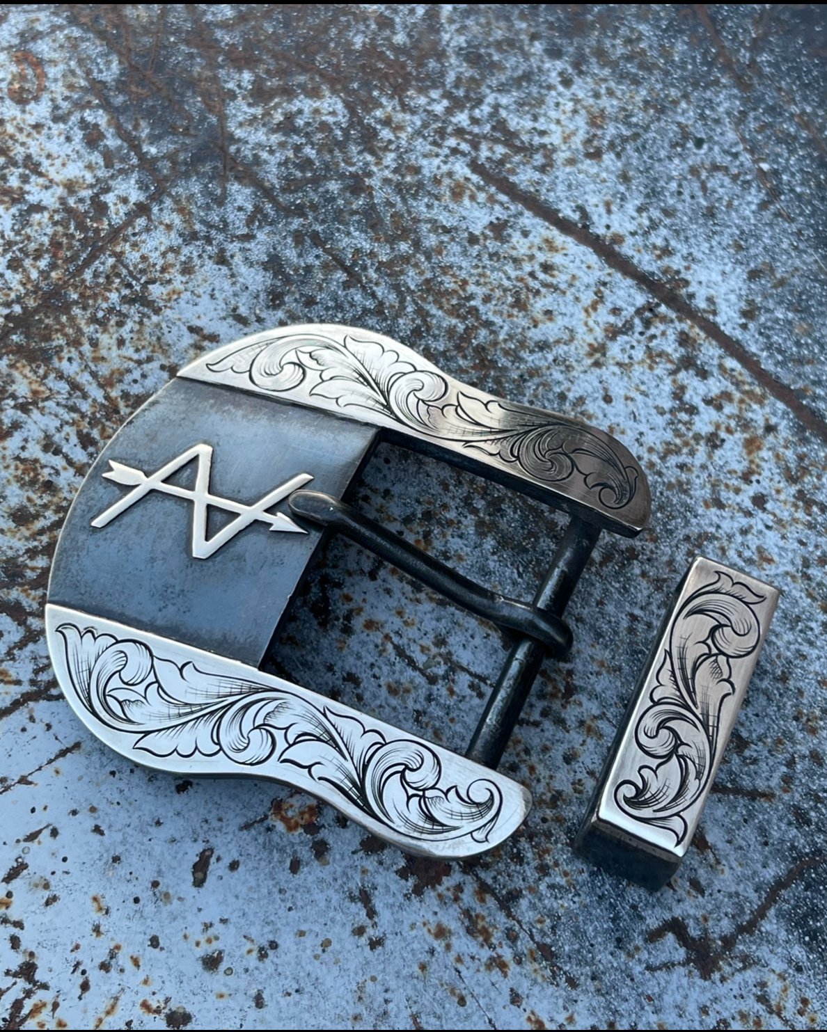 Custom Western Belt Buckle - Boles Silver