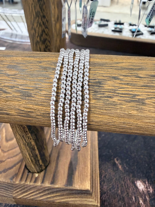 Sterling silver stretch bracelet 2mm