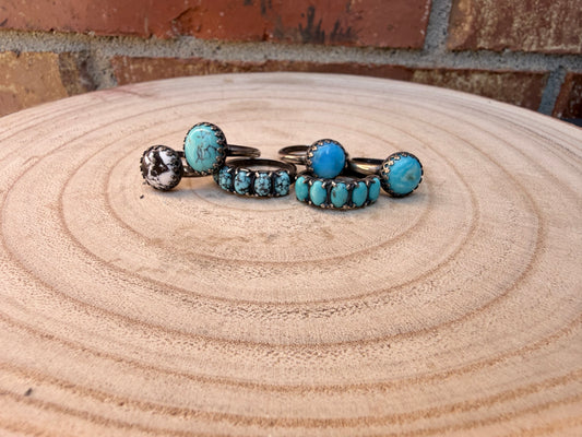 The Joli Ring - Handmade Sterling Silver Kingman Turquoise Oval Ring | Size 7