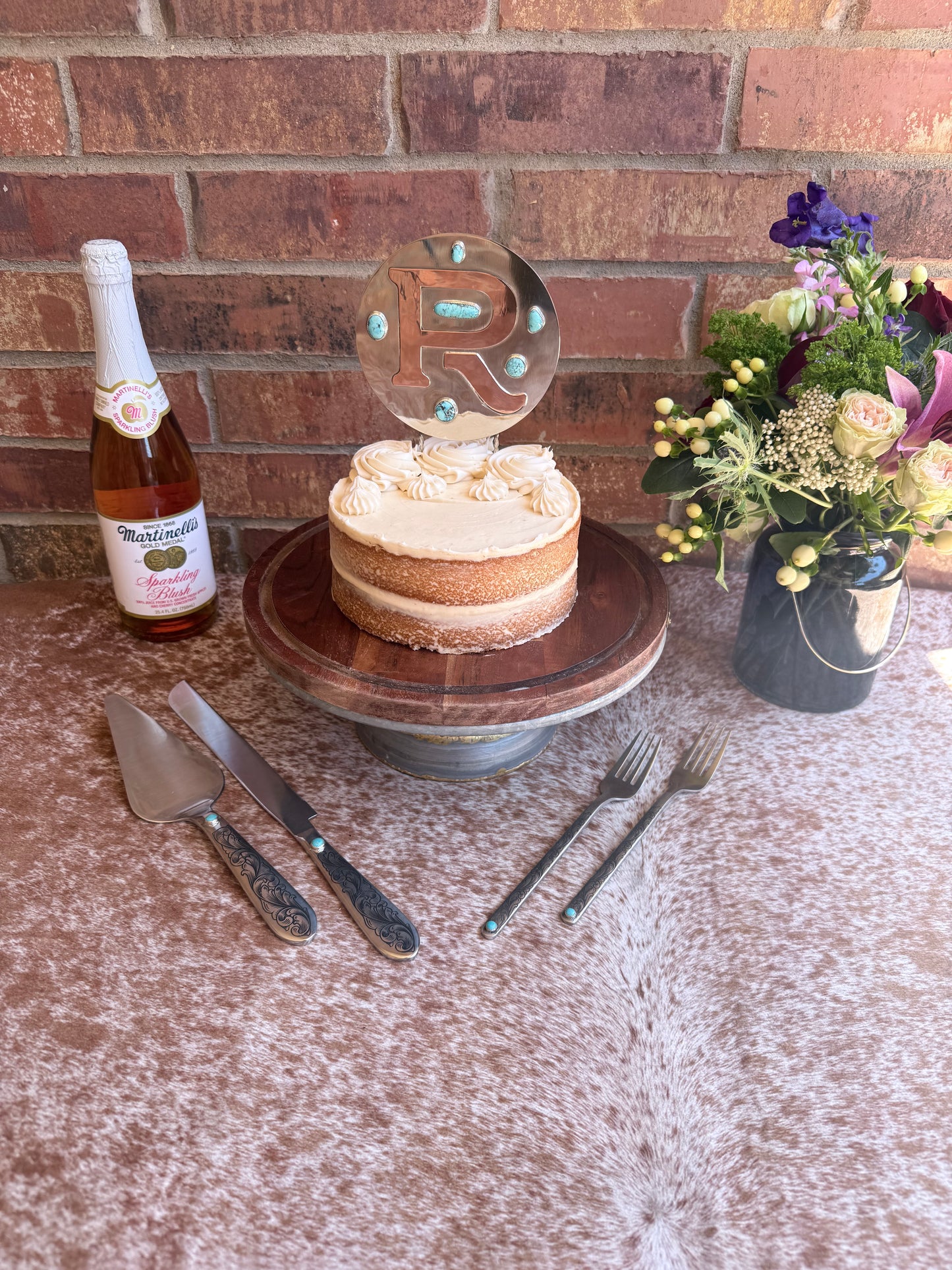 Handmade Western Wedding Cake Topper - Custom Order