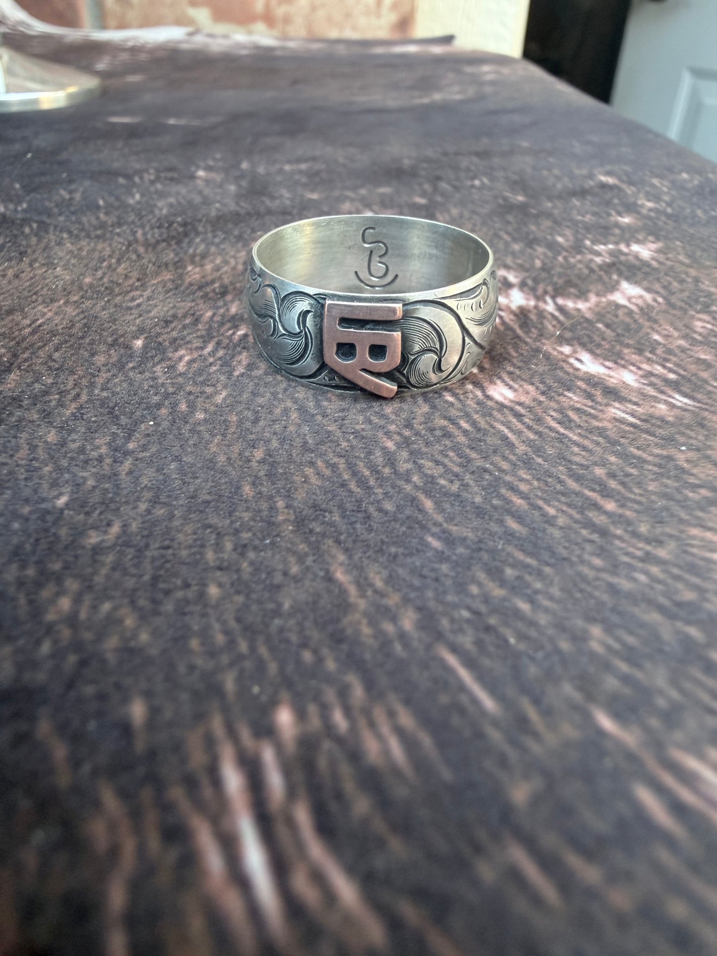 Mens engraved wedding band - Custom order