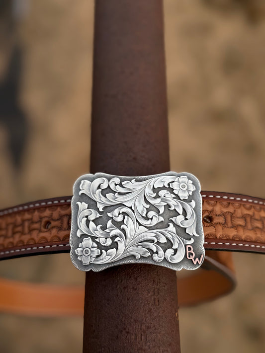 Custom Sterling Silver Trophy Style Belt Buckle