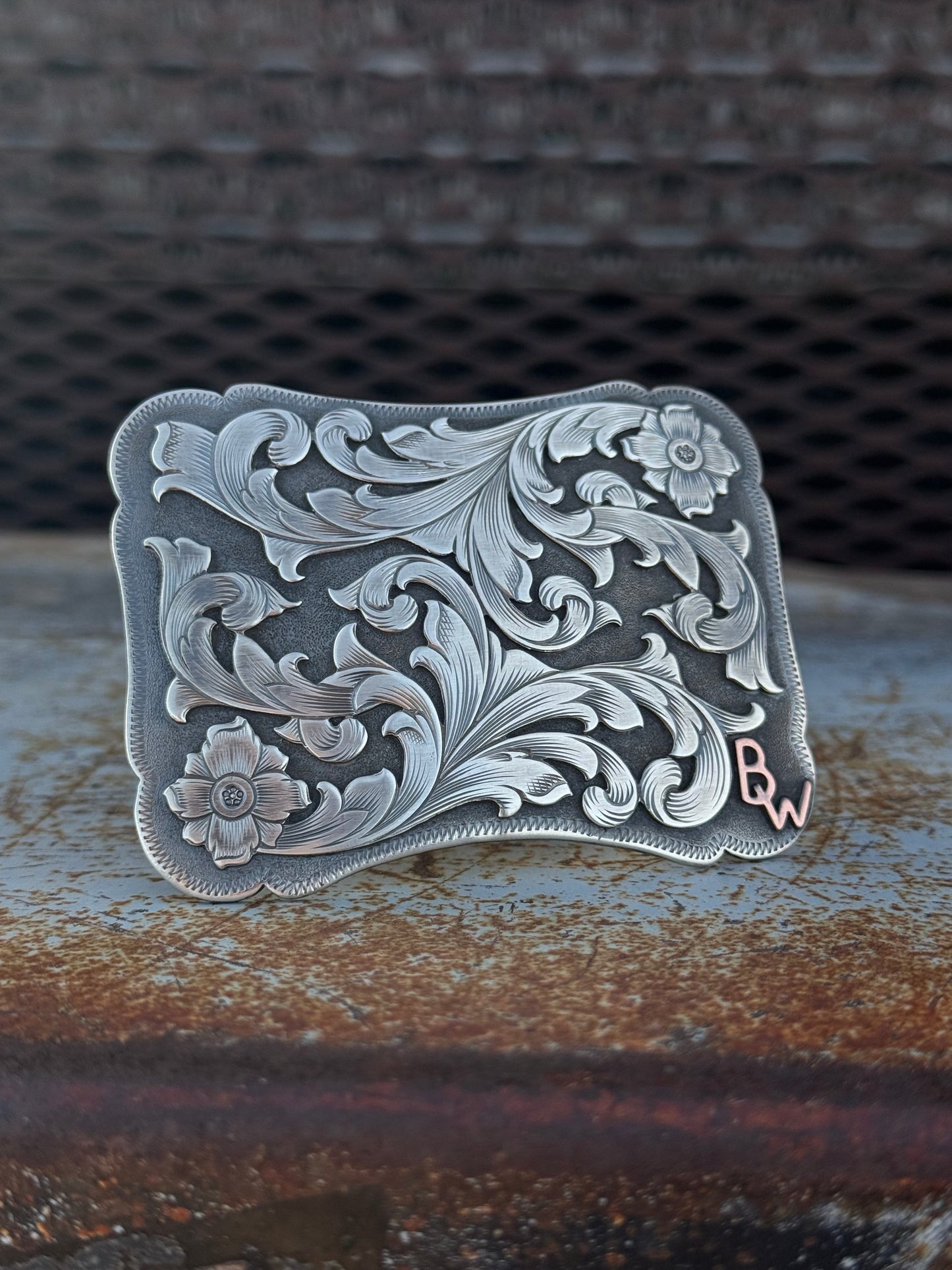 Custom Sterling Silver Trophy Style Belt Buckle