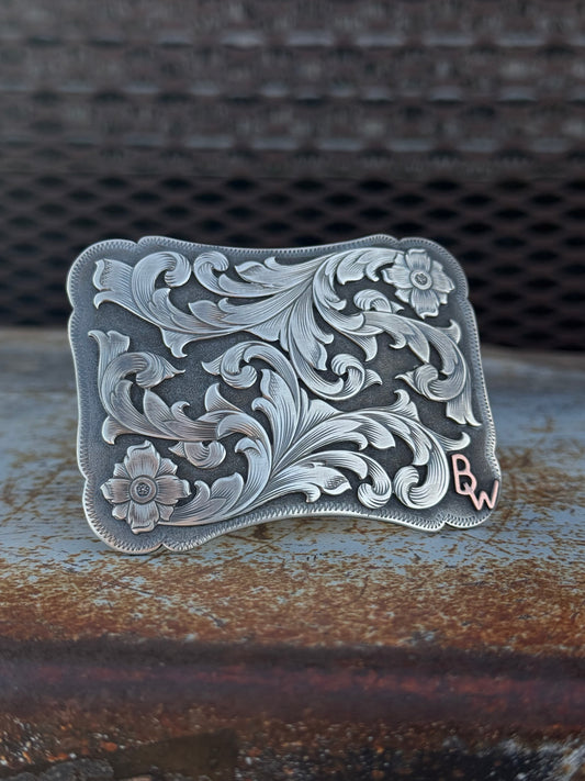 Custom Sterling Silver Trophy Style Belt Buckle