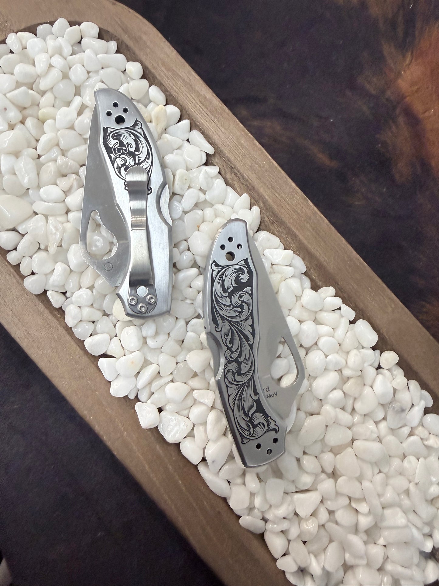 Deep Relief Engraved Pocket Knife | Ready to Ship