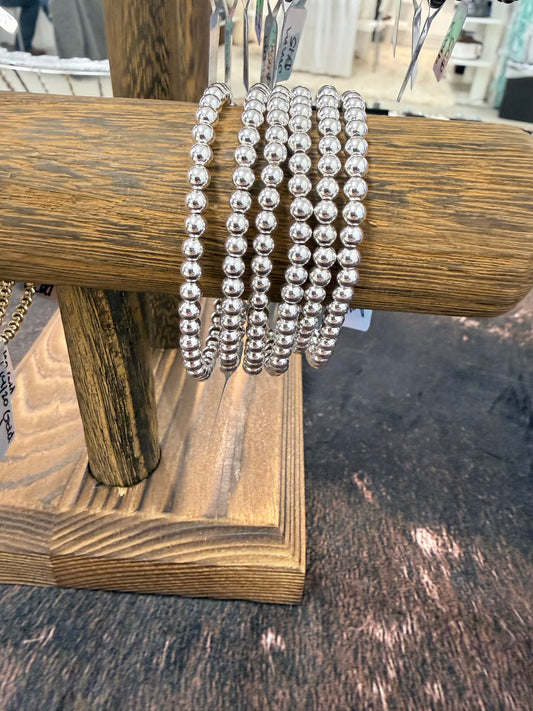 Sterling silver stretch bracelet 4mm