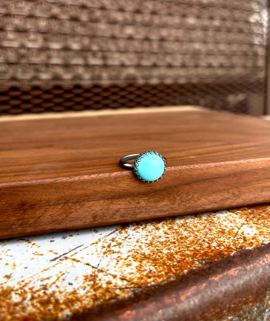 Elaine Turquoise Ring - Genuine Turquoise Sterling Silver Size 8 | Boles Silver