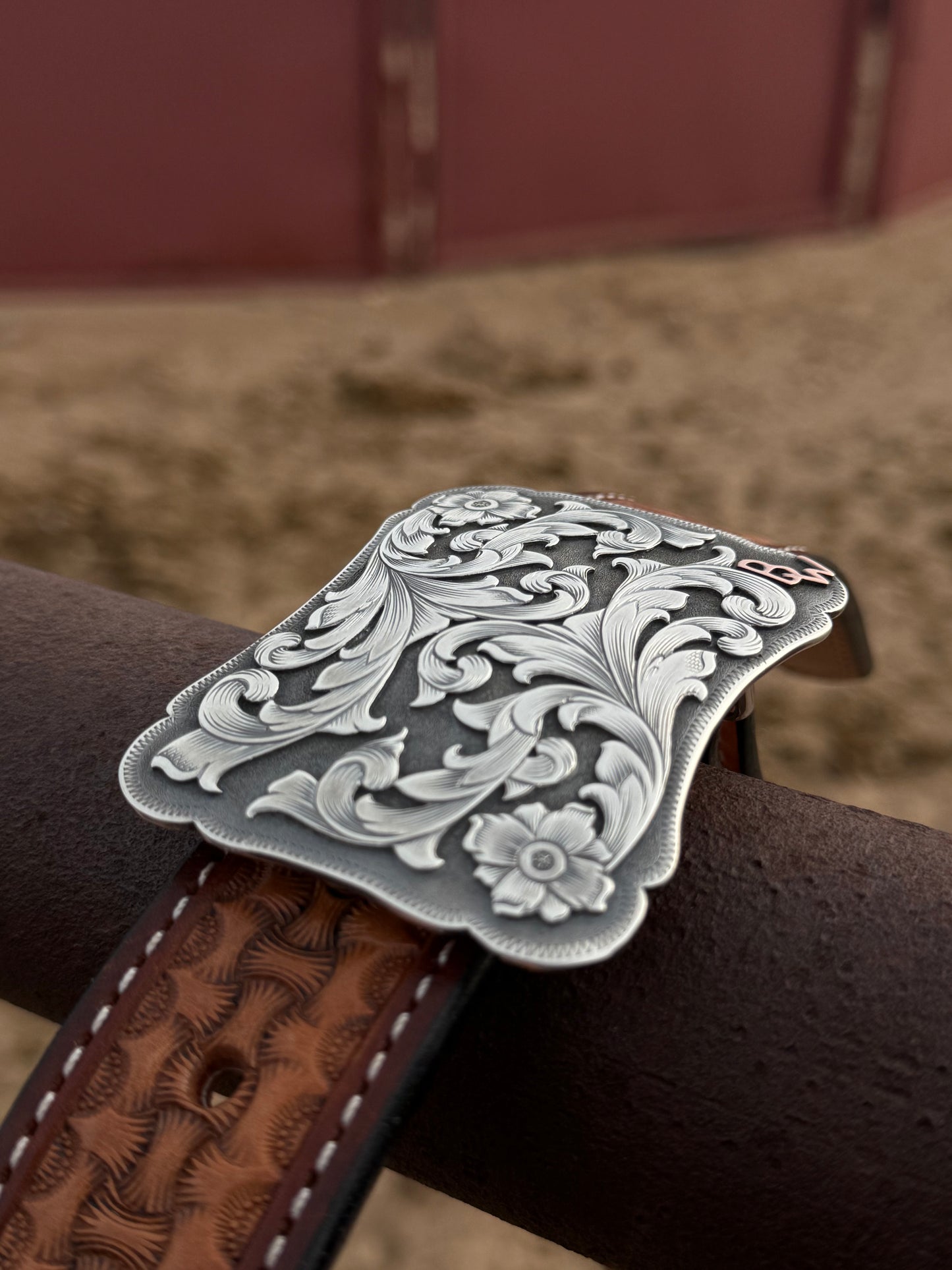 Custom Sterling Silver Trophy Style Belt Buckle