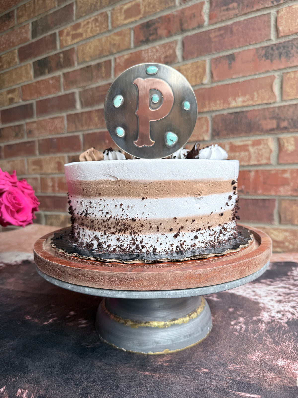 Handmade Western Wedding Cake Topper - Custom Order