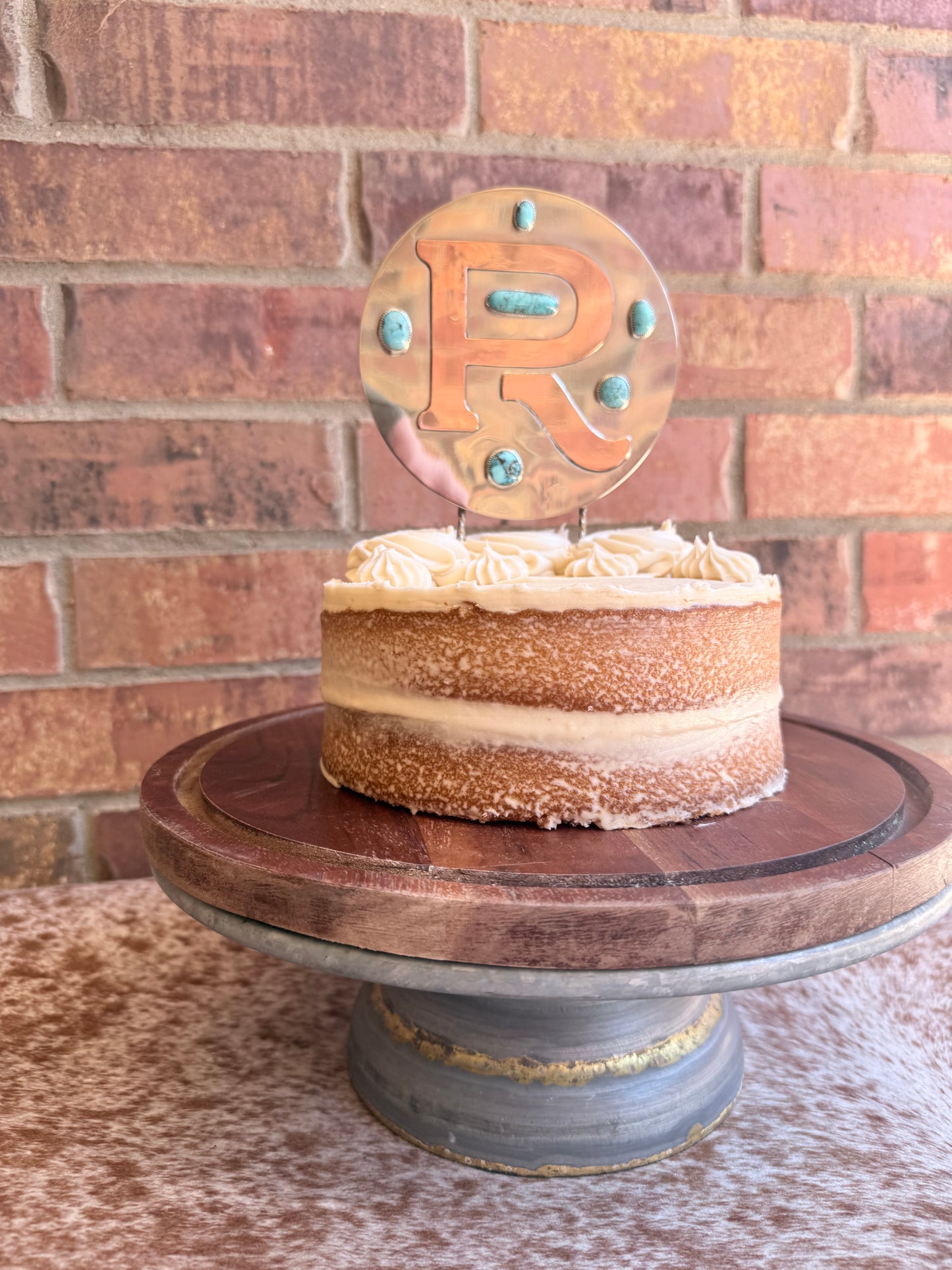 Handmade Western Wedding Cake Topper - Custom Order