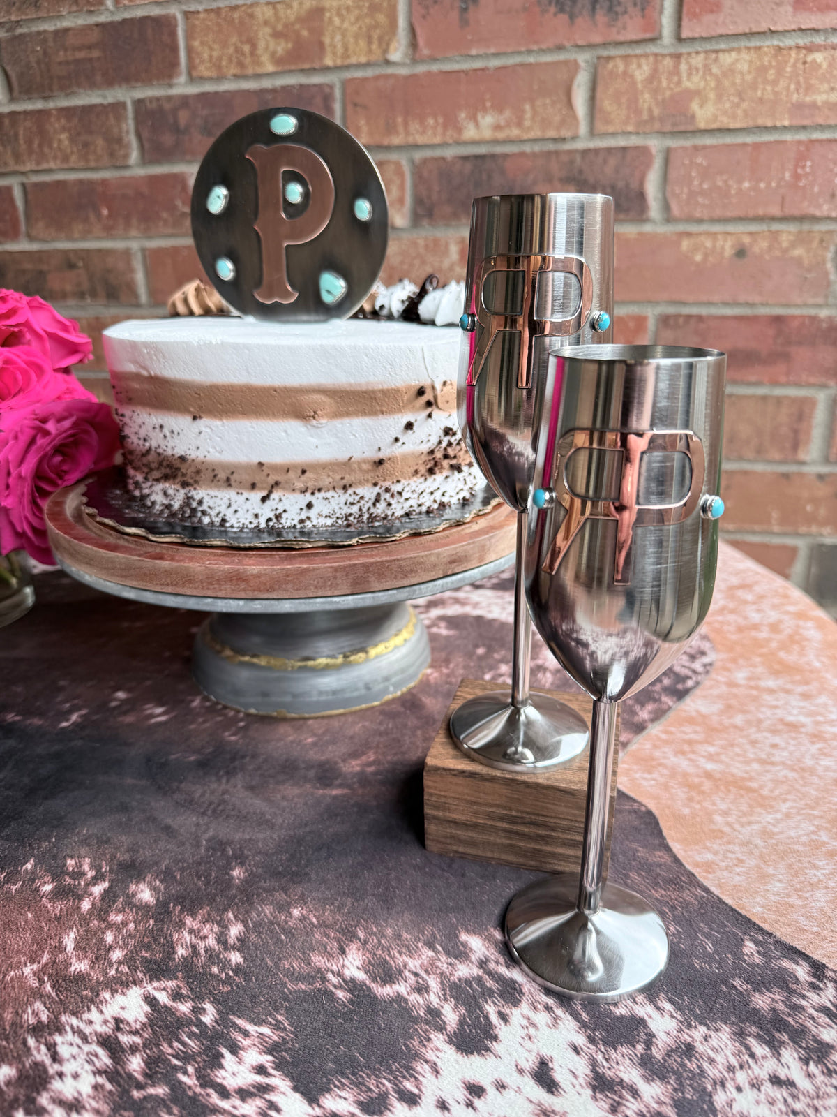Handmade Western Wedding Cake Topper - Custom Order