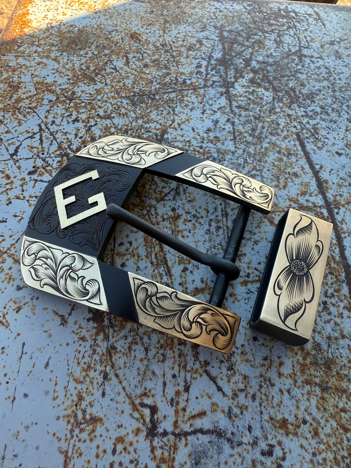 Custom Western Belt Buckle | 2-Piece Buckle Set