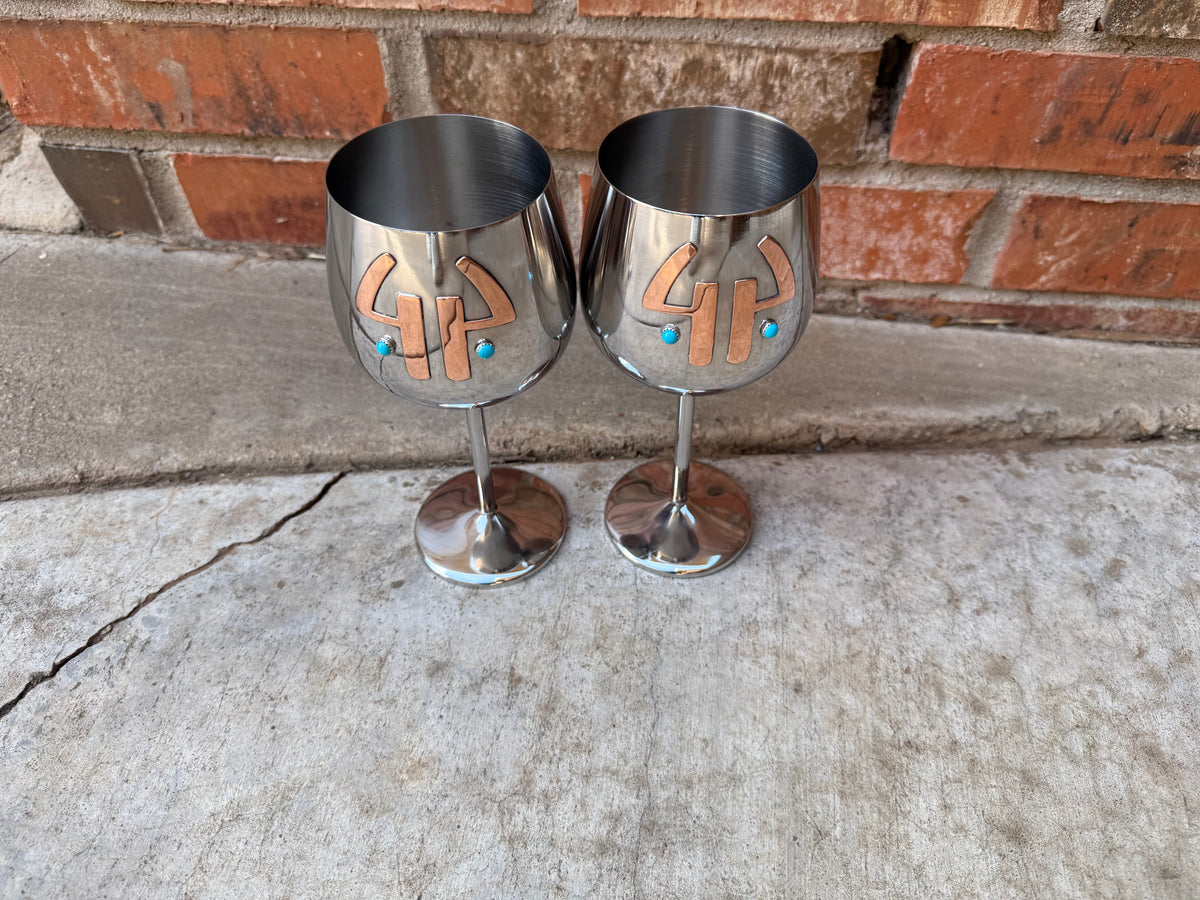 Custom Stainless Steel Wine Glass, Set of 2