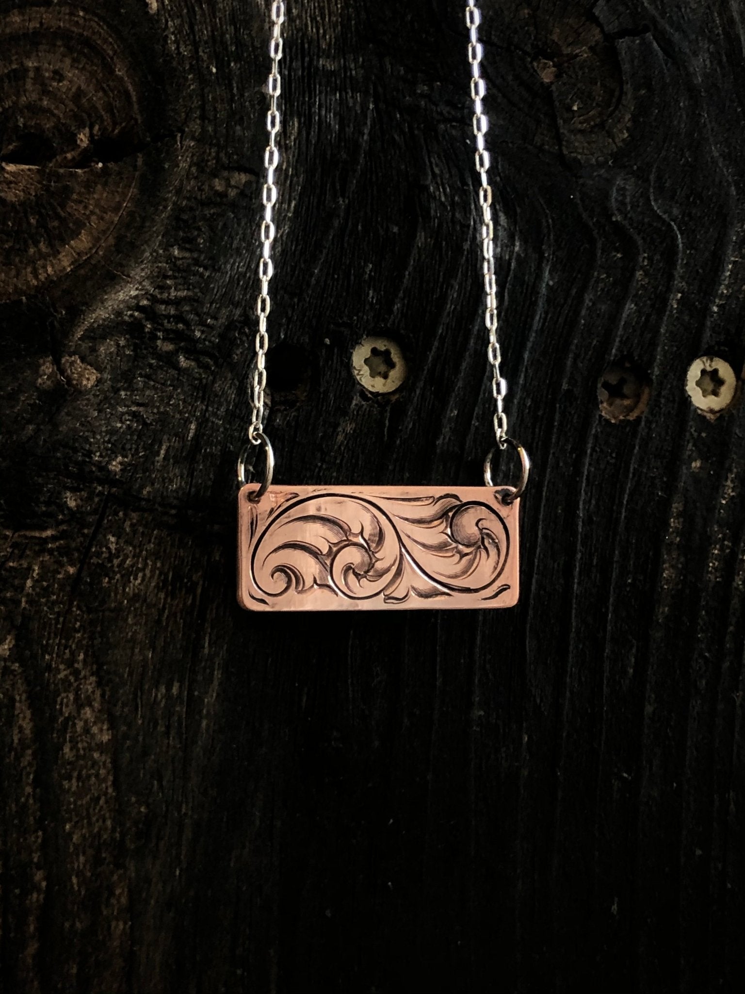 Custom copper bar necklace - Boles Silver