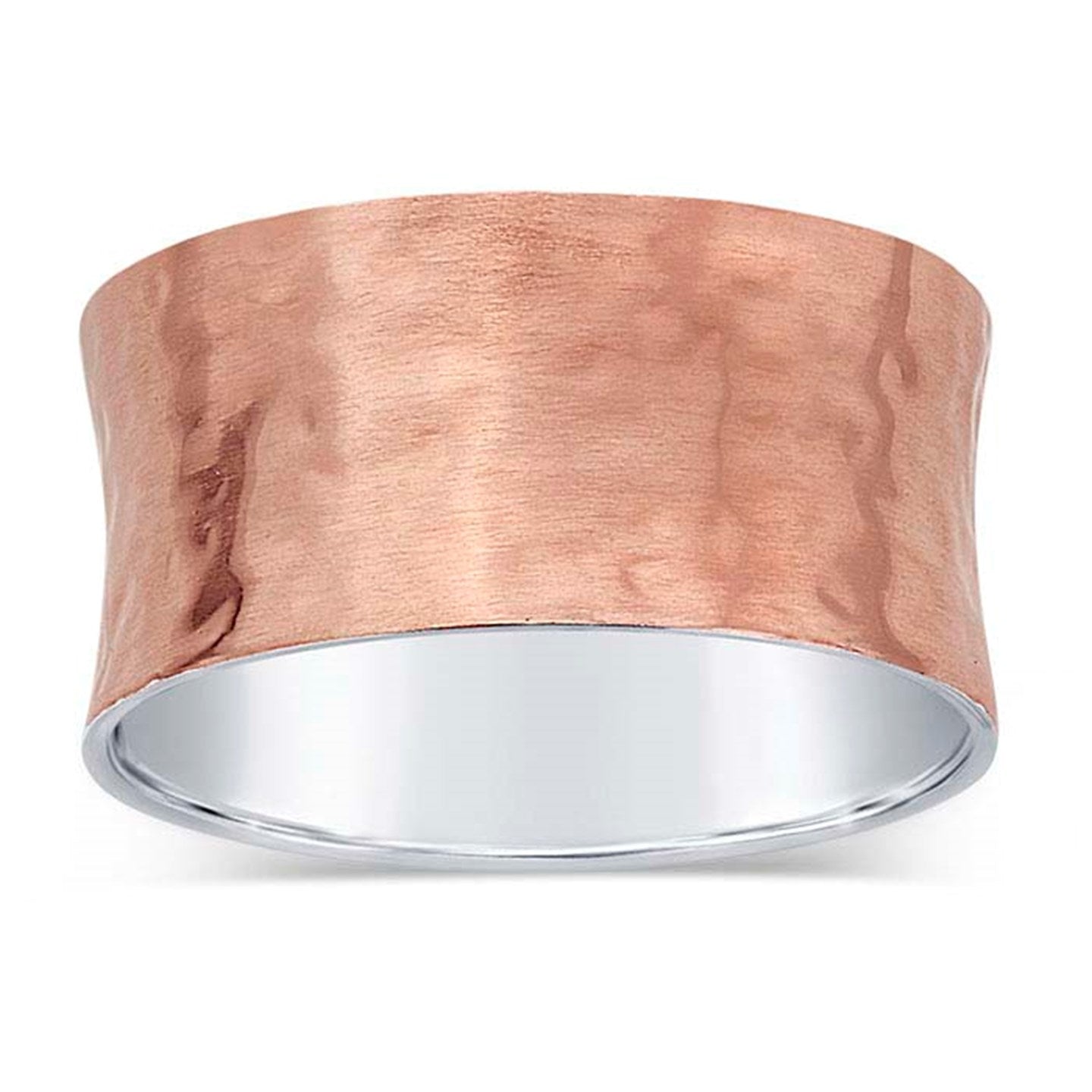 Rosie hammered concave band - DSC by Boles Silver