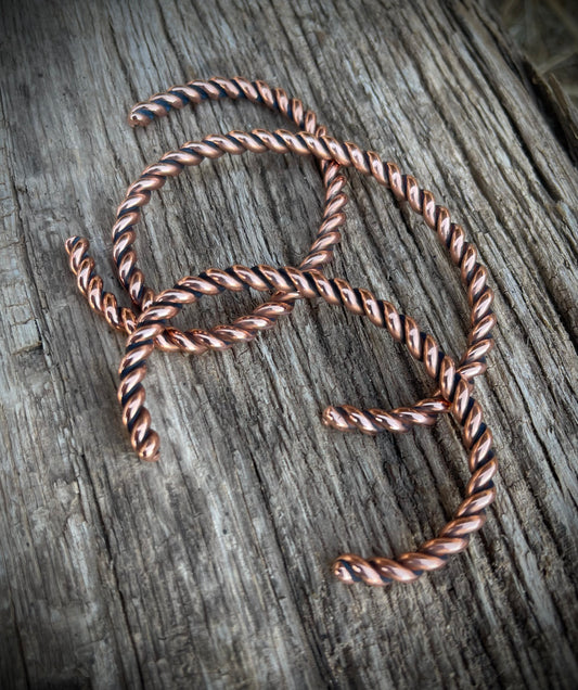 Double twisted copper cuff