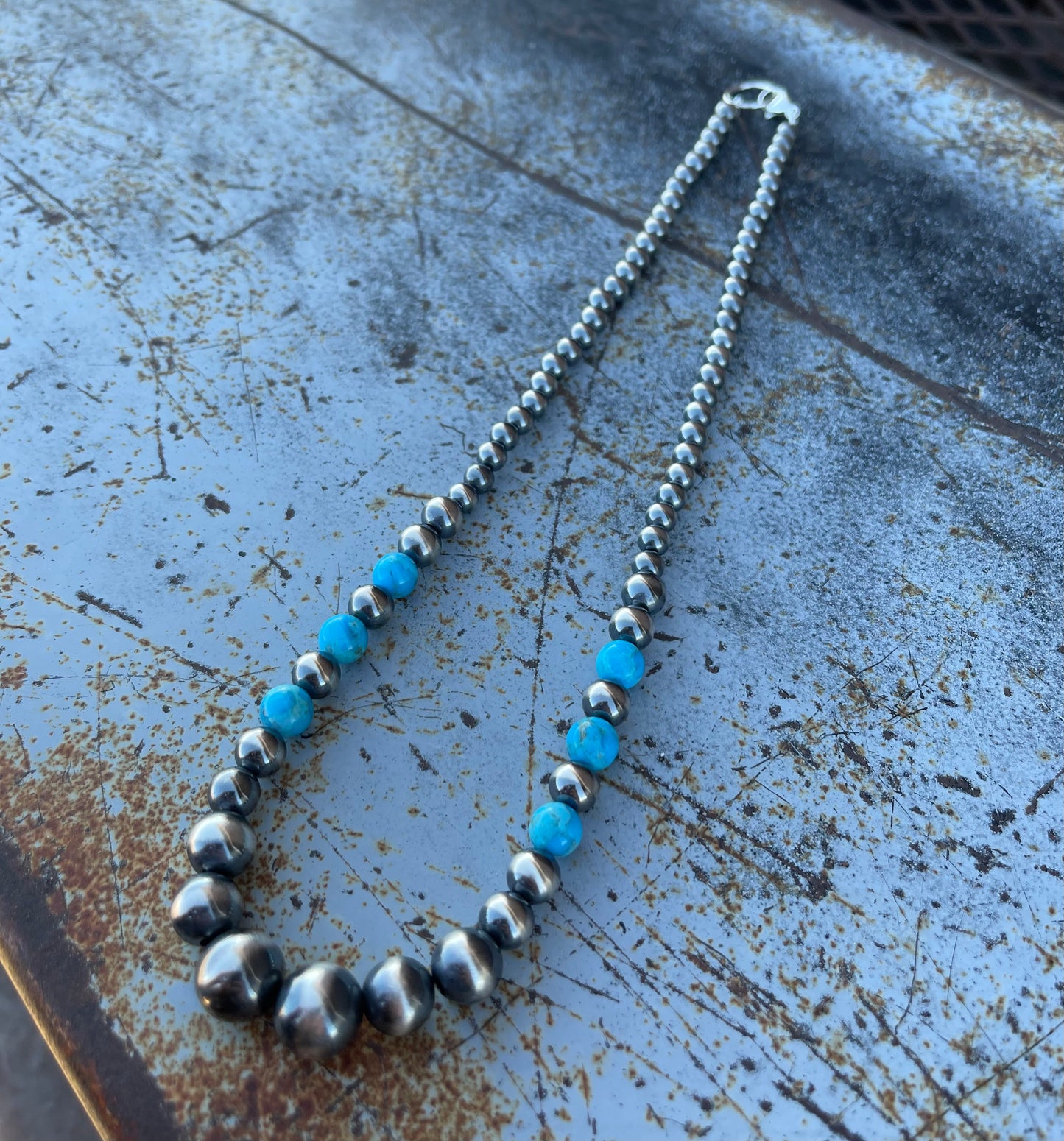 Kaycee Navajo pearl and turquoise necklace